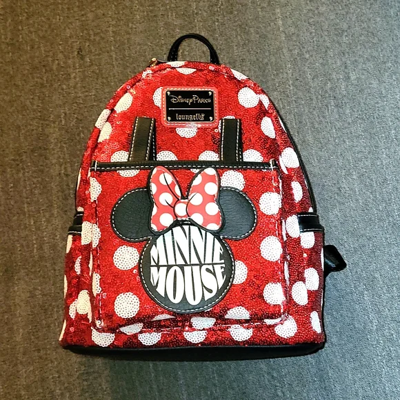 Loungefly Disney Parks Mini Mouse Sequin  Mini Backpack - Picture 2 of 10